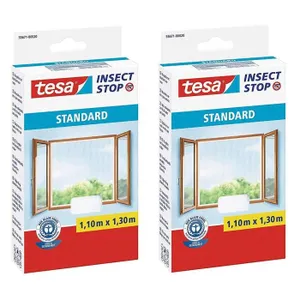 tesa Insect Stop STANDARD : moustiquaire pour fenêtre, lot de 2